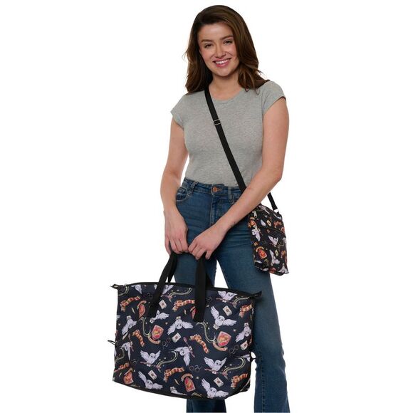 New Women's Harry Potter Weekender Duffel Bag & Crossbody Bag 2Pc Travel Set - Picture 6 of 10